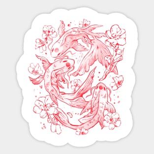 Red Koi - Aesthetic Oriental Koi Fish Gift Sticker